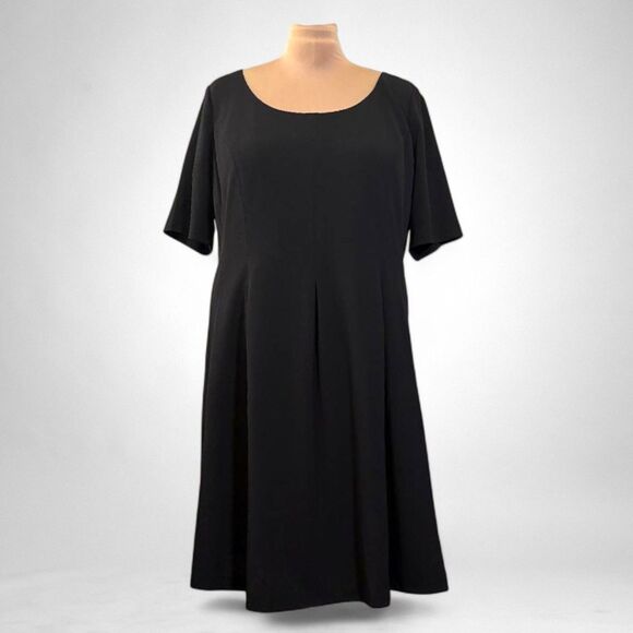 KASPER Black Knit Knee Length Dress, NEW WITH TAGS! Size 3X - Picture 1 of 9